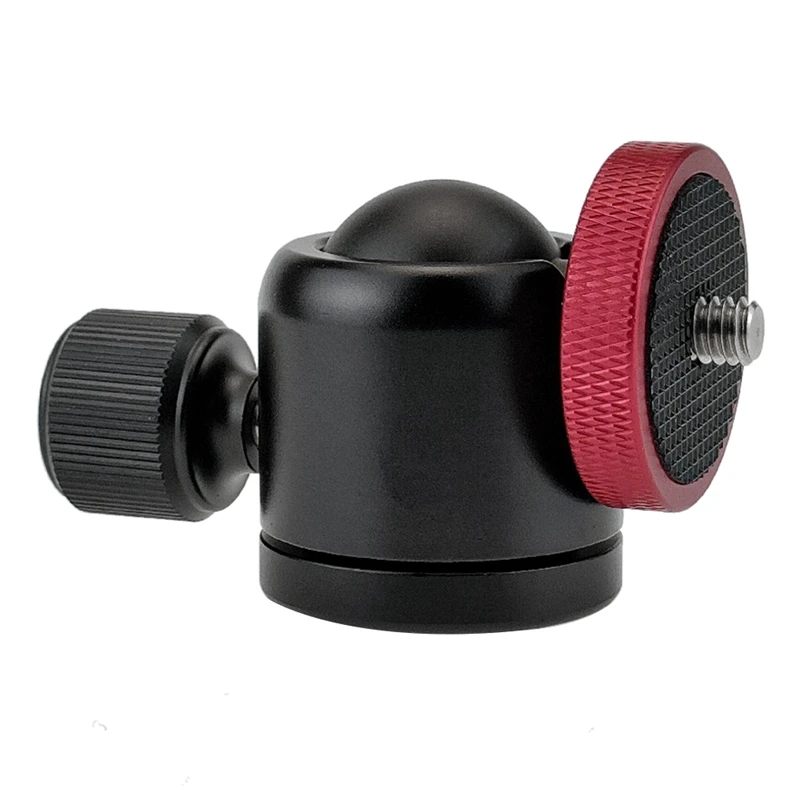 ELEC-Universal 360 °   رأس كروي علوي 1/4 بوصة منفذ سفلي 3/8 بوصة منفذ تصوير كروي صغير لكاميرا DSLR ترايبود