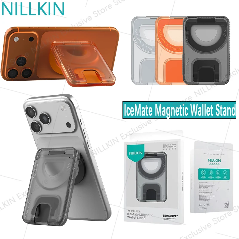 

Nillkin Card Holder Wallet Case With 360 Rotating Ring for iPhone Samsung Xiaomi Redmi Magnetic Back Cover Stand 2 Cards Slot