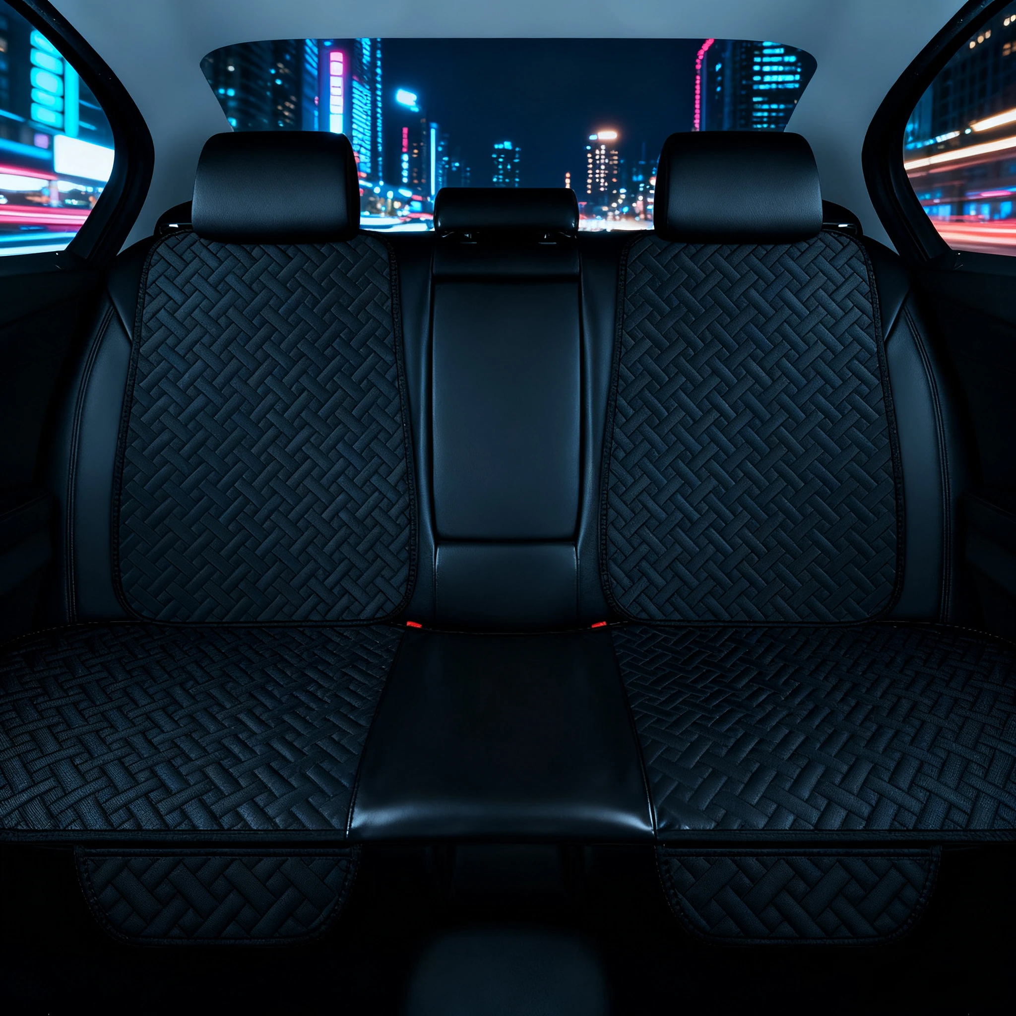 

Three piece set of breathable car woven pattern four season cotton and linen seat cushion, no binding, anti slip, autumn and win