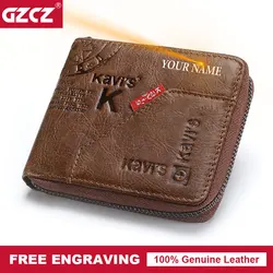 Genuine Leather Wallet For Men Short Casual Carteras Male Card Holder Billetera Hombre Luxury Small Zipper Coins Pocket Clutch