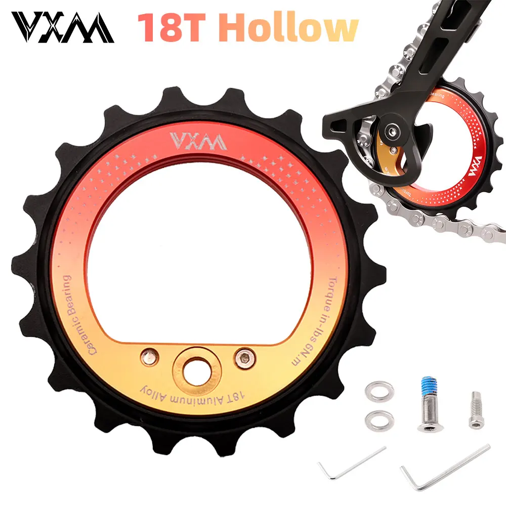 

Колесо-ролик VXM 18T для заднего переключателя скоростей 9/10/11/12 скоростей, с керамическими подшипниками, двухцветное, для велосипедов Shimano R8000/7000