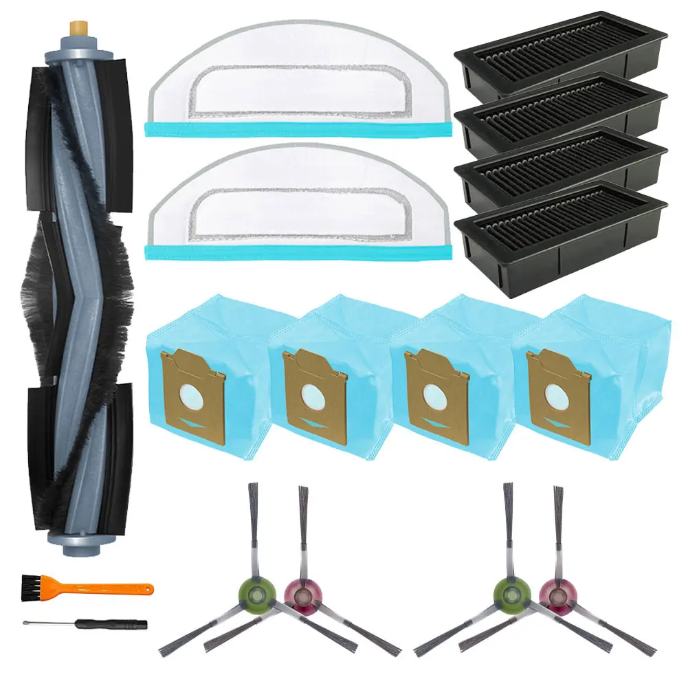 10-Piece Accessory Set Compatible With For Yeedi Cube Cleaner: Anti-Tangle Brush, Filters, Side Brushes & Mop Pads Vacuums Parts