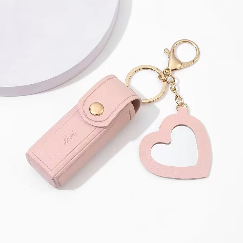 

2Pcs Lipstick Holder Keychain Storage Bag Compact Coin Pouch Durable Stylish Lip Balm Holder Hanging Ornament Keychain Pouch