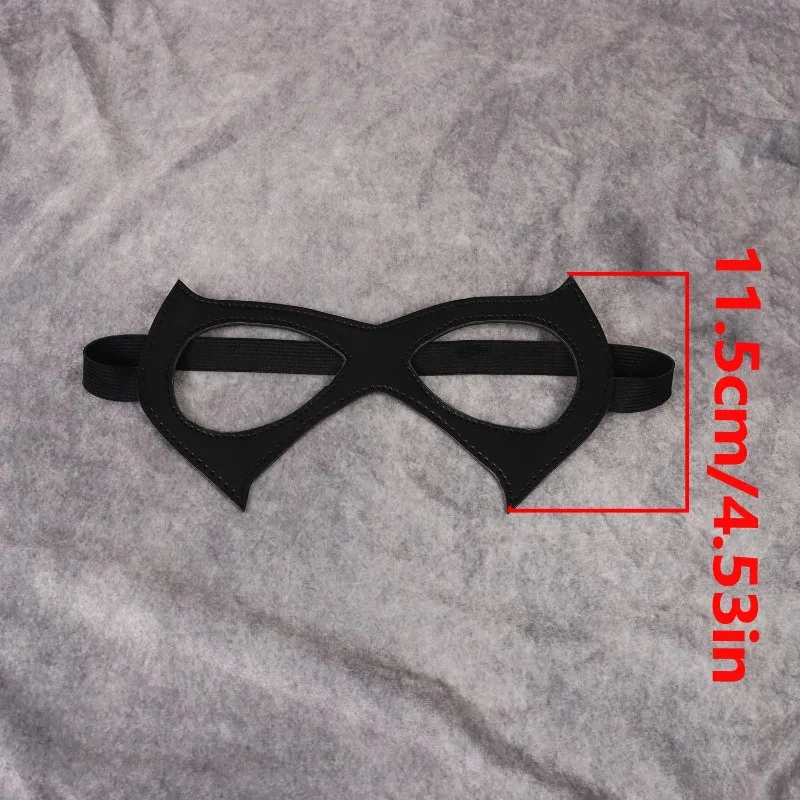 Black Gothic Harajuku Punk Sexy Cat PU Leather Eye Mask Masquerade Mask Cosplay Handsome Eye Mask Role Play Accessories