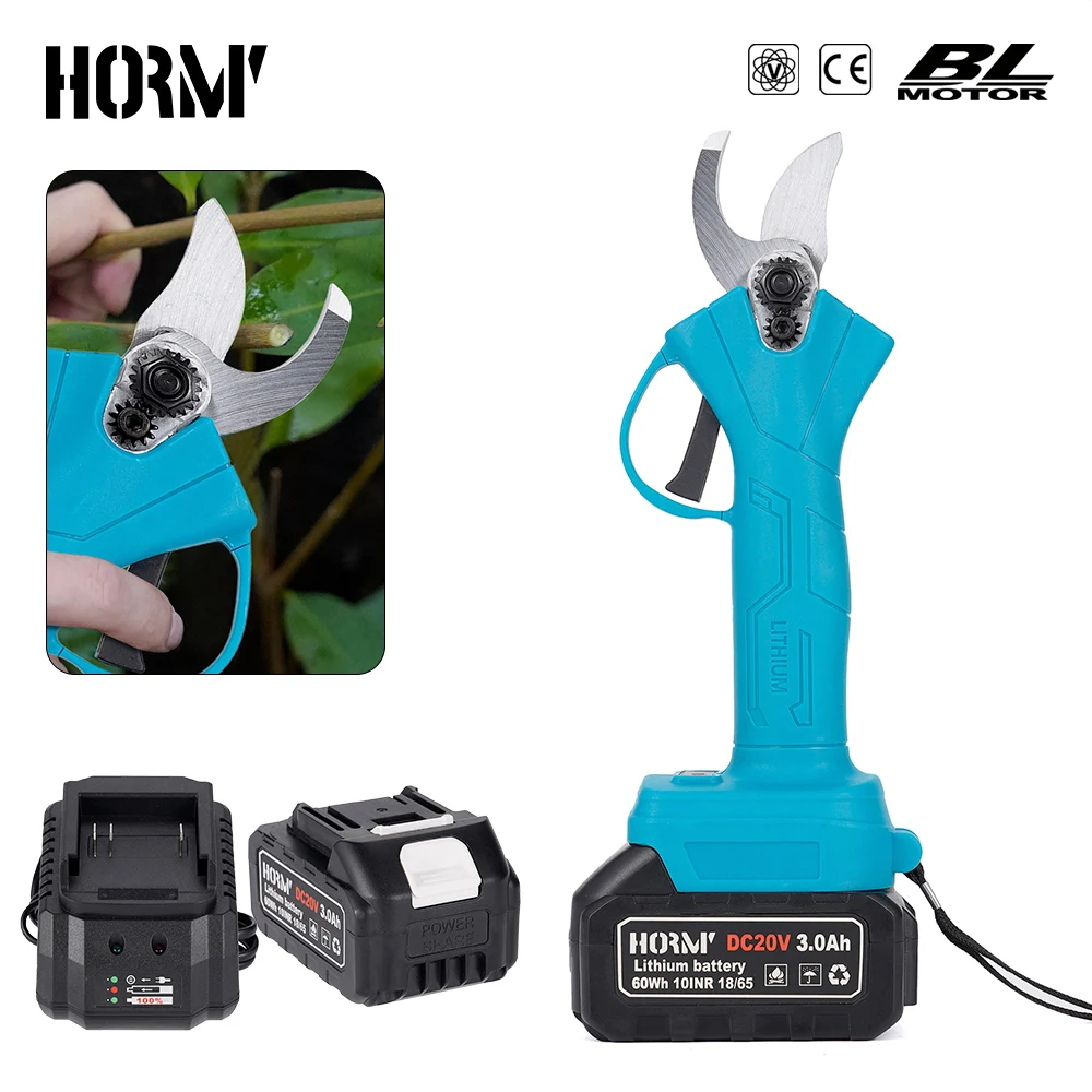 Hormy gunting pangkas listrik tanpa kabel, gunting ranting pohon taman, alat pemotong lanskap untuk baterai Makita 18V