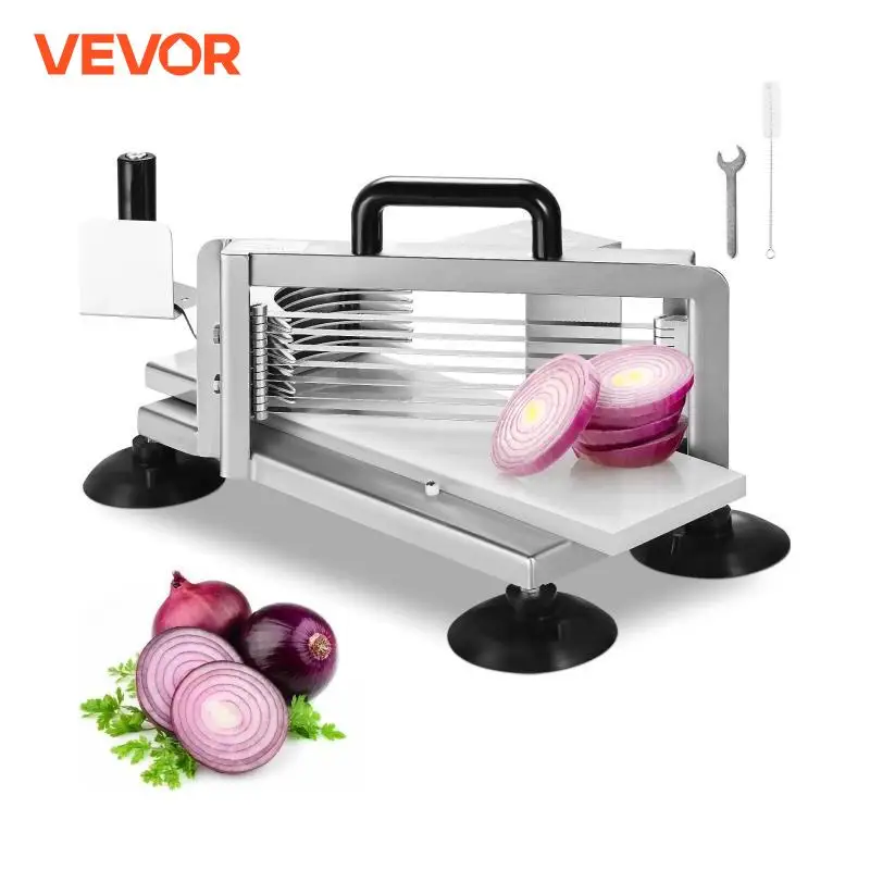 VEVOR Tomato Slicer 3/16 inch Tomato Cutter Slicer Stainless Steel Heavy Duty Tomato Slicer Machine, Manual Tomato Slicer