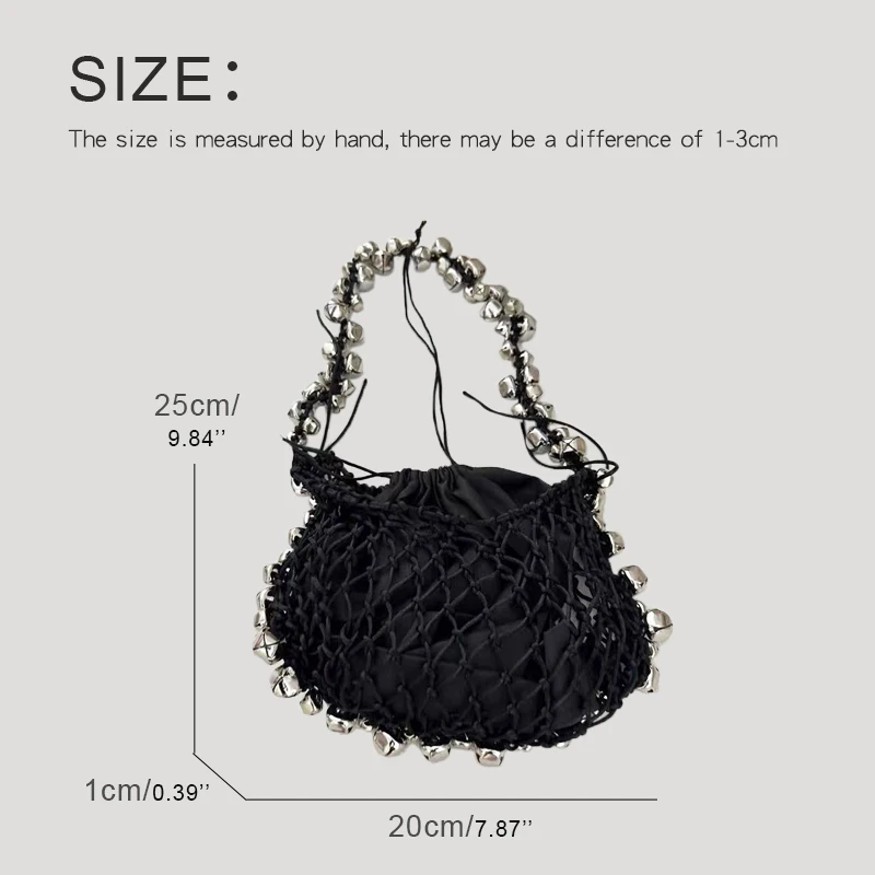 Lady Evening Bag For Women Luxury Designer Handbag And Purse 2023 New In Nylon Rope Woven Hollow Out Bell Trim With Inner Pocket