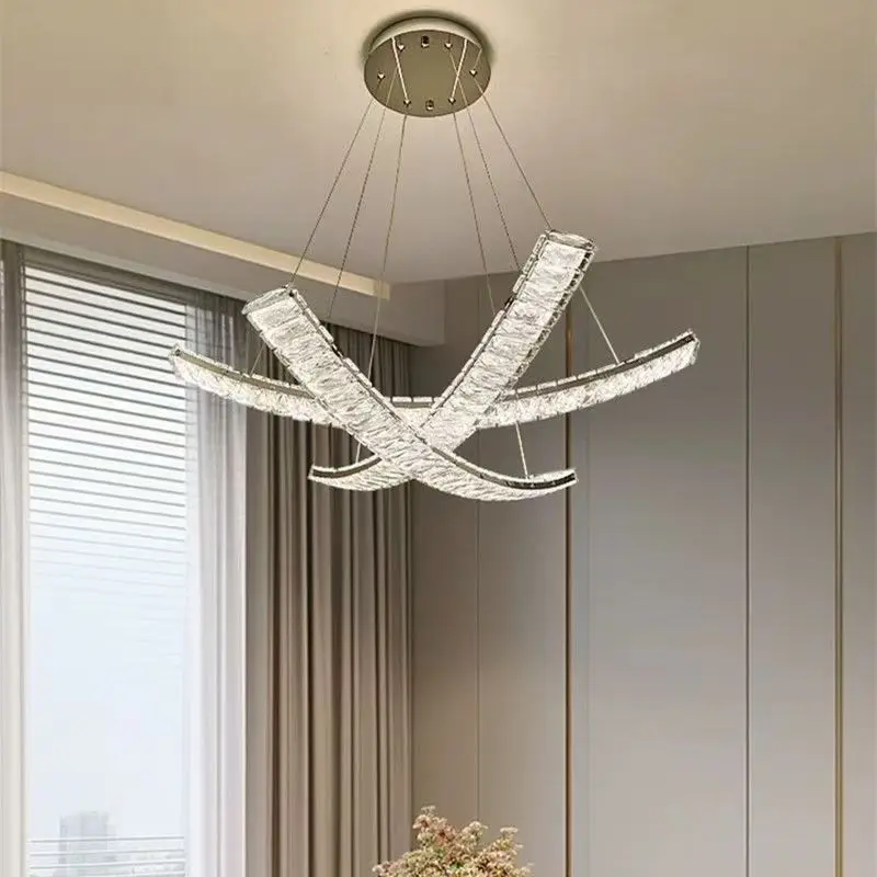 Modern Living Room Stainless Steel Crystal Luxury Dining Room Silver Gold Lighting Fixtures Bedroom Lights Store Fashion Lights