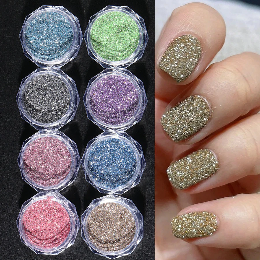 1Pcs Reflective Nail Art Glitter Crushed Diamond Powder   Temperature Discoloration Nail Powder Nail Art Gel Nail Charms