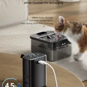 نافورة مياه أوتوماتيكية Downypaws لموزع مياه القطط مع مستشعر الحركة بطارية لاسلكية تعمل بالطاقة 2.5 لتر أفضل 10 نافورة شرب للقطط للبطاريات للمبيعات - رقم 6