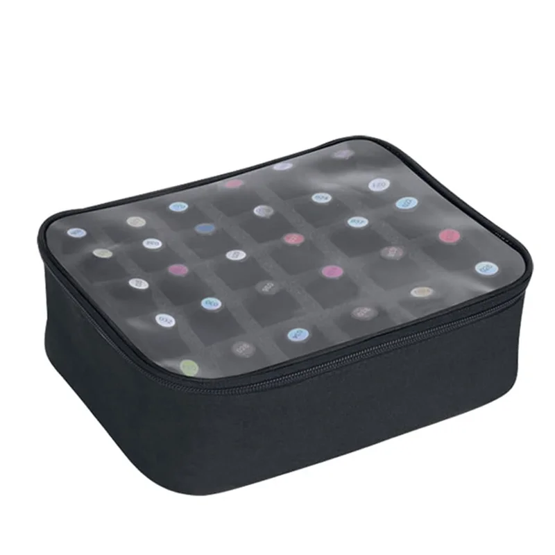 La caja de esmalte de uñas B45C contiene 30 botellas (15Ml-0,5Fl Oz), bolsa organizadora multifuncional para almacenamiento de esmalte de uñas