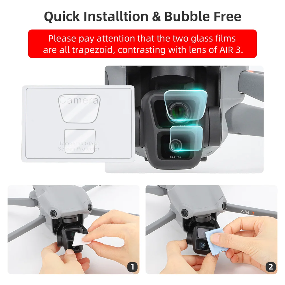 ل DJI الهواء 3 الطائرة بدون طيار كاميرا لينستيمنغ الزجاج فيلم عدسة حامي الشاشة واقية غطاء الفيلم اكسسوارات ل DJI الهواء 3