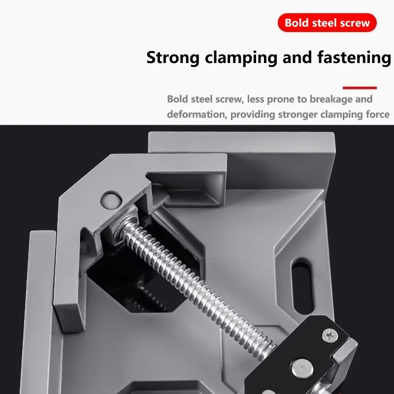 Aluminum Alloy 90 Degree Right Angle Clamp, Single Handle Adjustable Swing Jaw Woodworking Corner Clamp for Welding, Framing