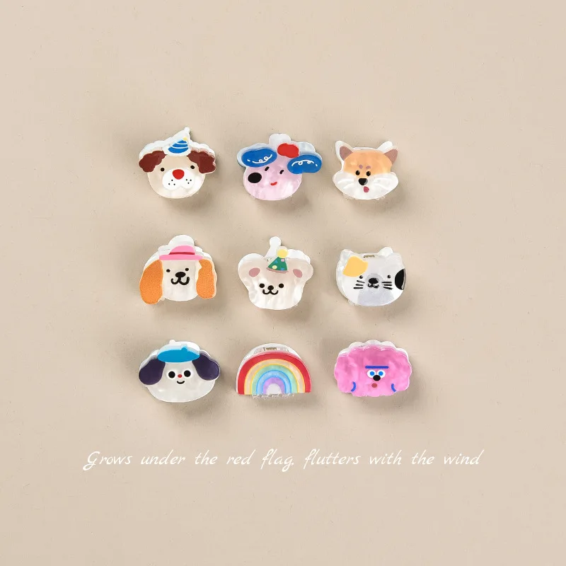 

10PCS Cartoon Princess Plastic Hair Claw Clips Flyaway Side Clips Cute Animal Hair Clips for Girls Hair Accessories