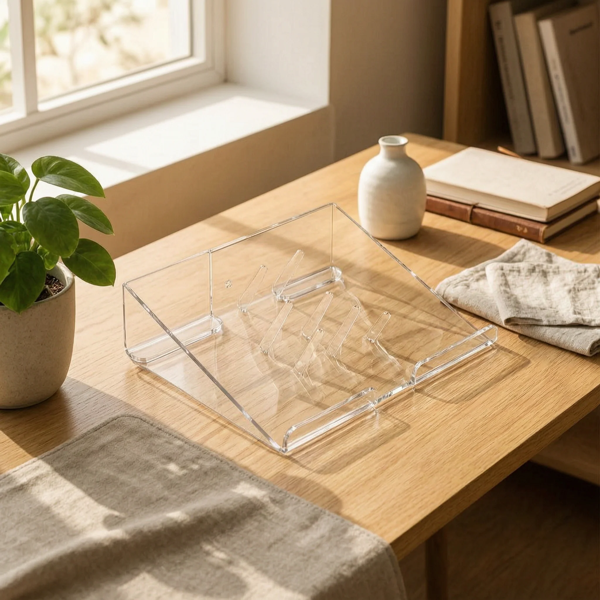 Acrylic Laptop Stand Transparent Vented Laptop Stand Desk Accessory Minimalist Cooling