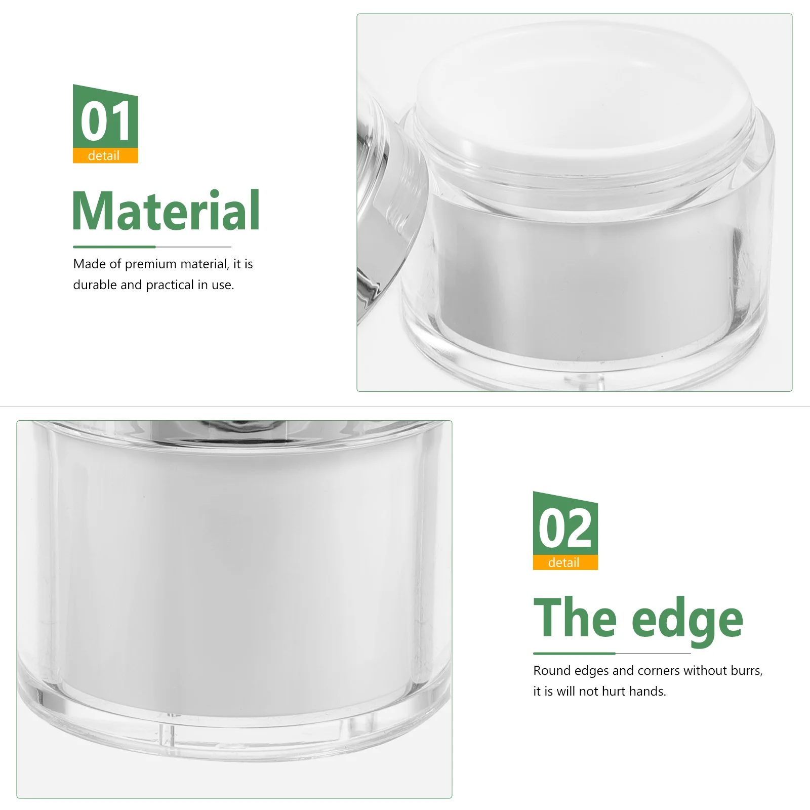 

3pcs Leakproof Double-Layer Cream Bottles Portable Toiletry Jars Refillable Lotion Sub Containers Face Cream Storage