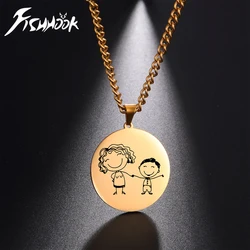 Mother Day Father Necklace Dad Mom Chain Family Gift For Men Woman Son Girl Baby Kid Child Stainless Steel Pendant Jewelry