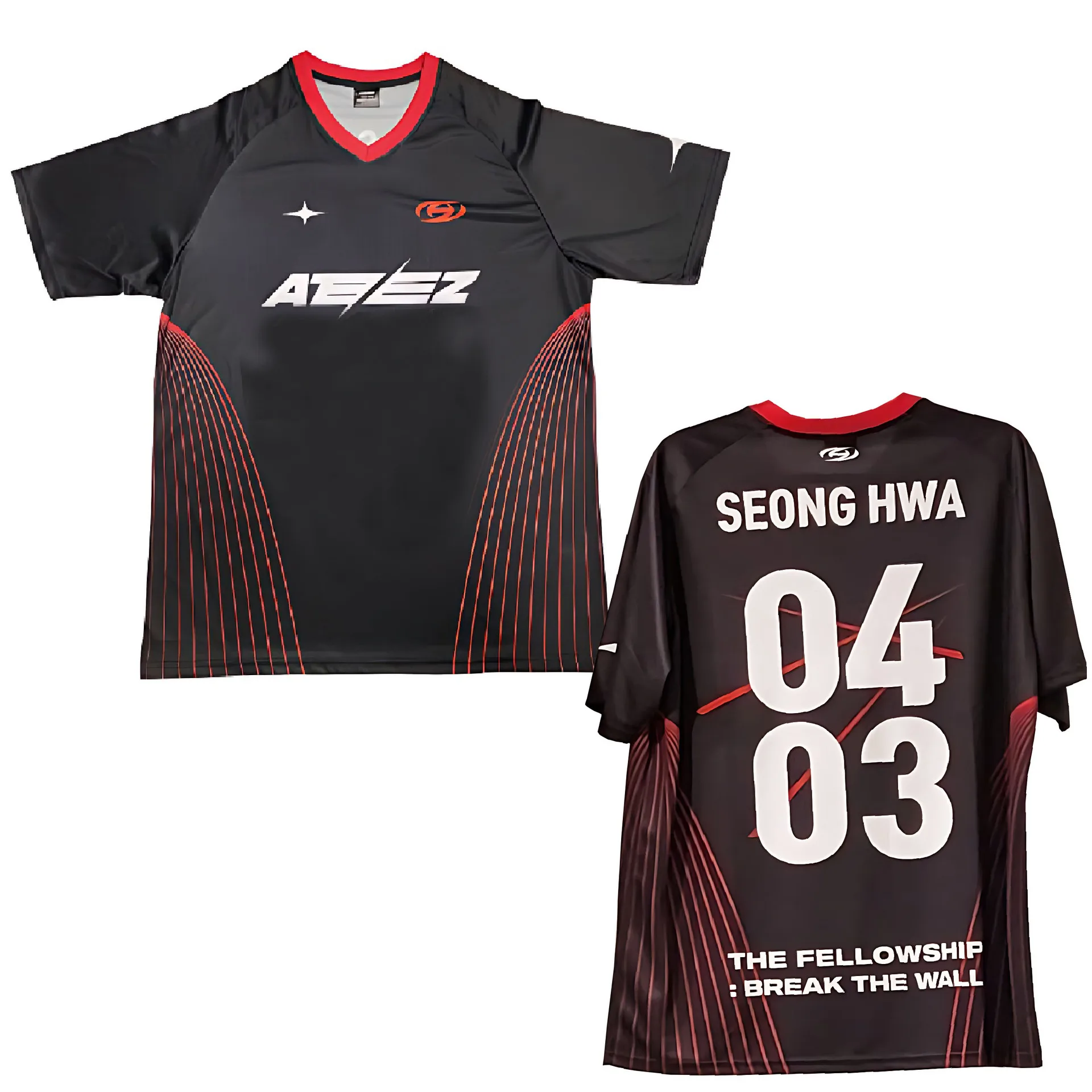 Kpop ATEEZ T-shirt Short Sleeve Break The Wall Top Hongjoong