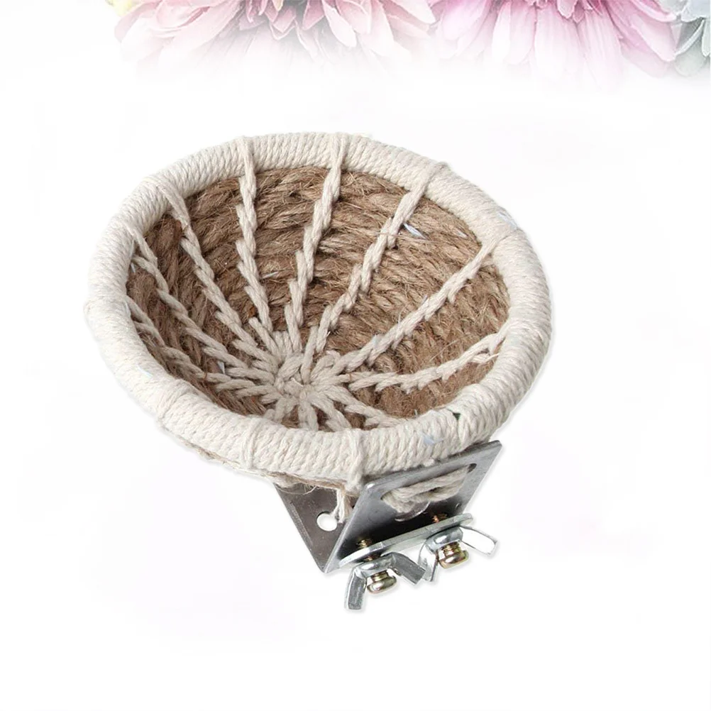 

Hand Woven Hemp Rope Bird Nest Breeding Parrot Rest Cushion Natural Straw Hanging Decor for Pet Birds Home Cafe Use