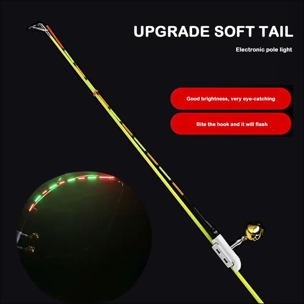 3PCS Fishing Rod Luminous Float Stick Light LED Electronic Fishing Smart Float Top Night Fishing Super Bright Flexible Rod Tip