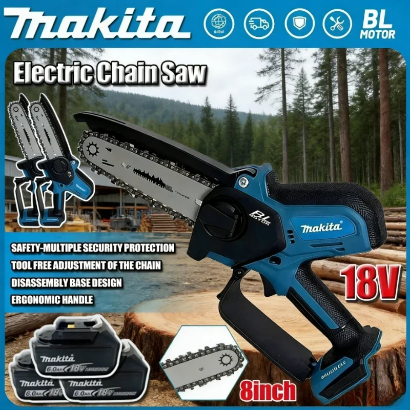 

Makita 6Inch Chain Saw Handheld Portable Wood Logging Chainsaw Garden Pruning Wood Power Tool For Makita Battery