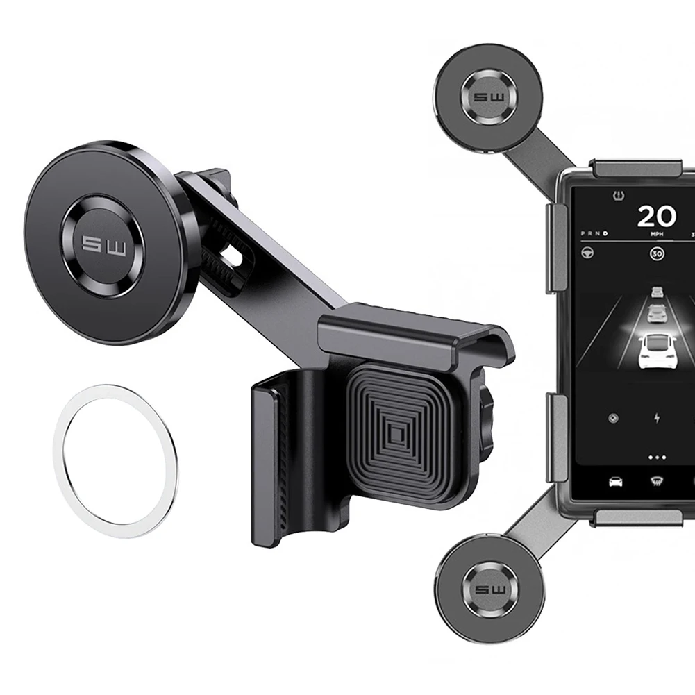 

Магнитное крепление для телефона с поворотом на 360 ° для Tesla 3/Y, Автомобильный кронштейн для навигации и экрана, крепление для телефона для iPhone серии 15 14 13 12