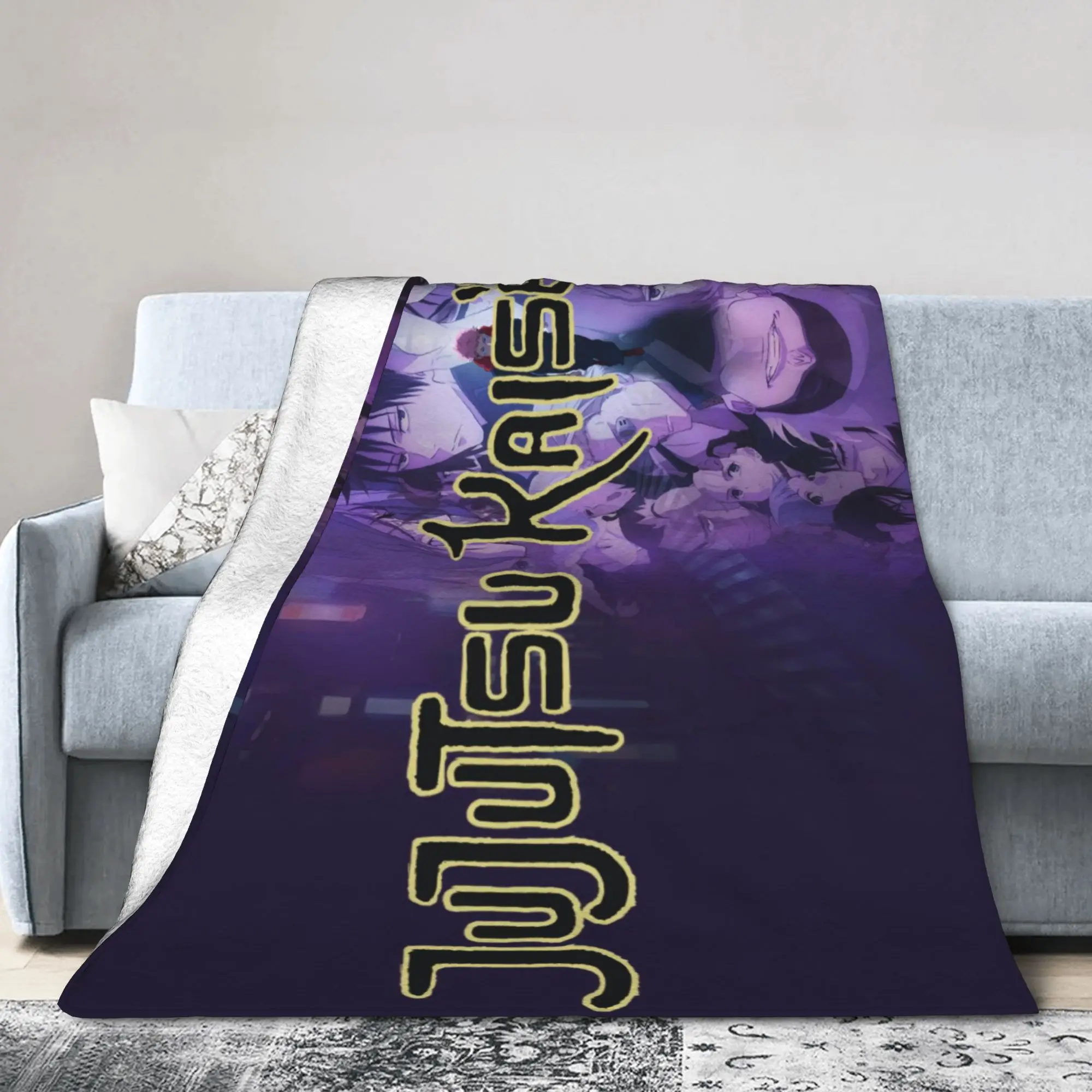 Super Warm BlanketKids Camping Jujutsu Kaisen Hot Anime Throw Blanket  Flannel Bedspread For Couch Bed Street Trend Bed Cover