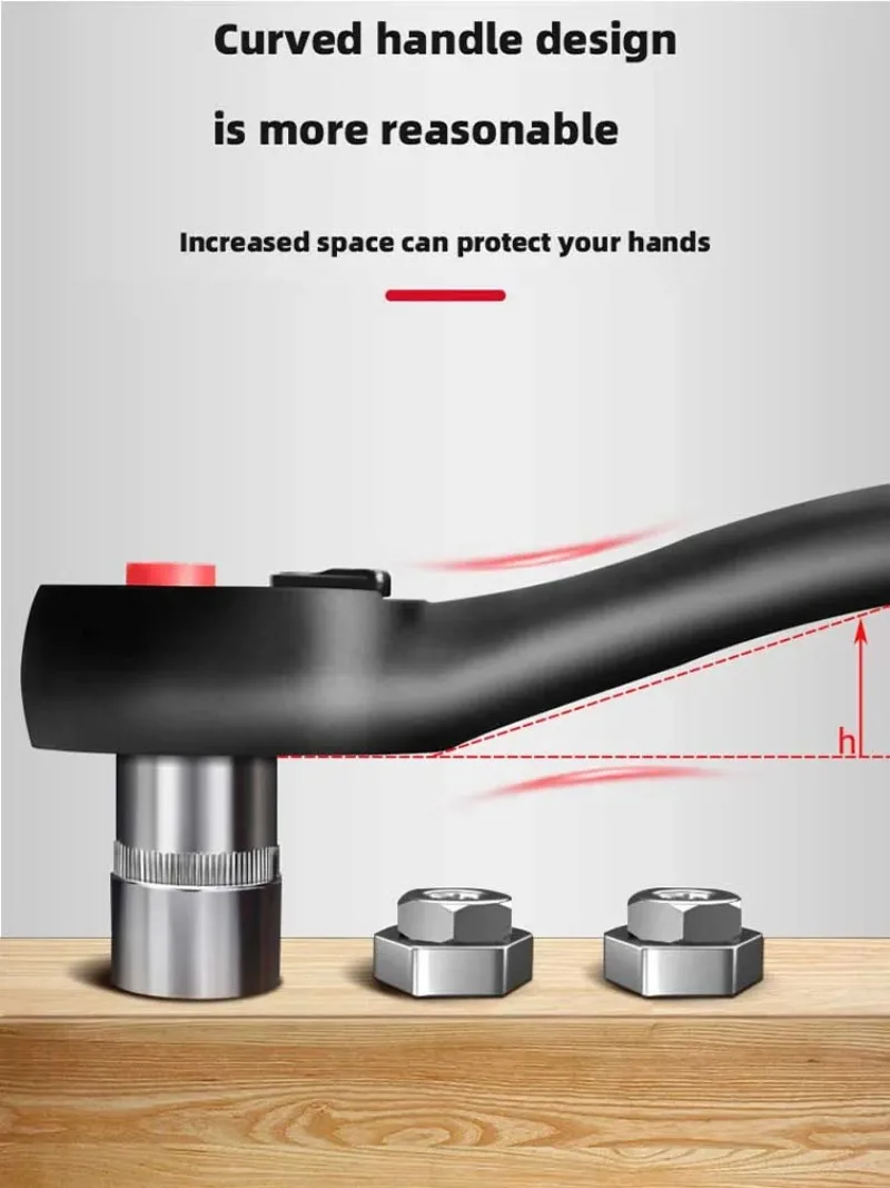 Car Repairs Ratchet Wrench  1/4 3/8 1/2  Inch High Torque Reversible  Quick Release Ratchet Socket Wrench Hand Tool