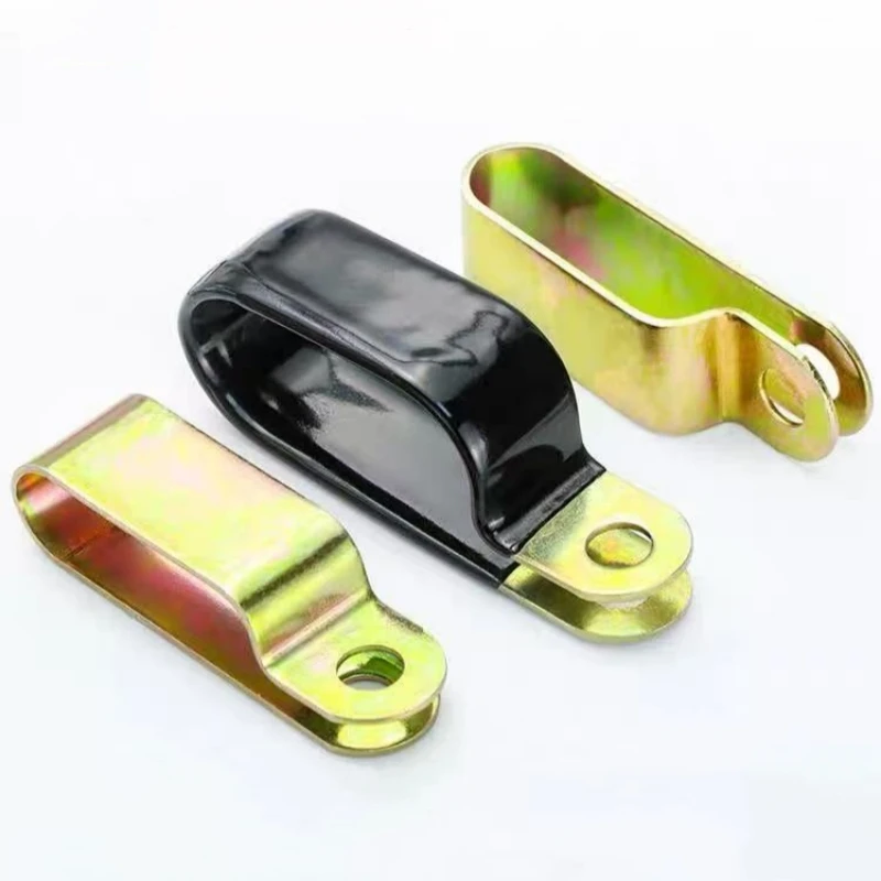 5pcs Zinc Plated Steel P type Hose Clamps R Type Cable Mounting Clamps Pipe Clamps Cable Clips for 2/3/4/5 Cables Pipes Hoses