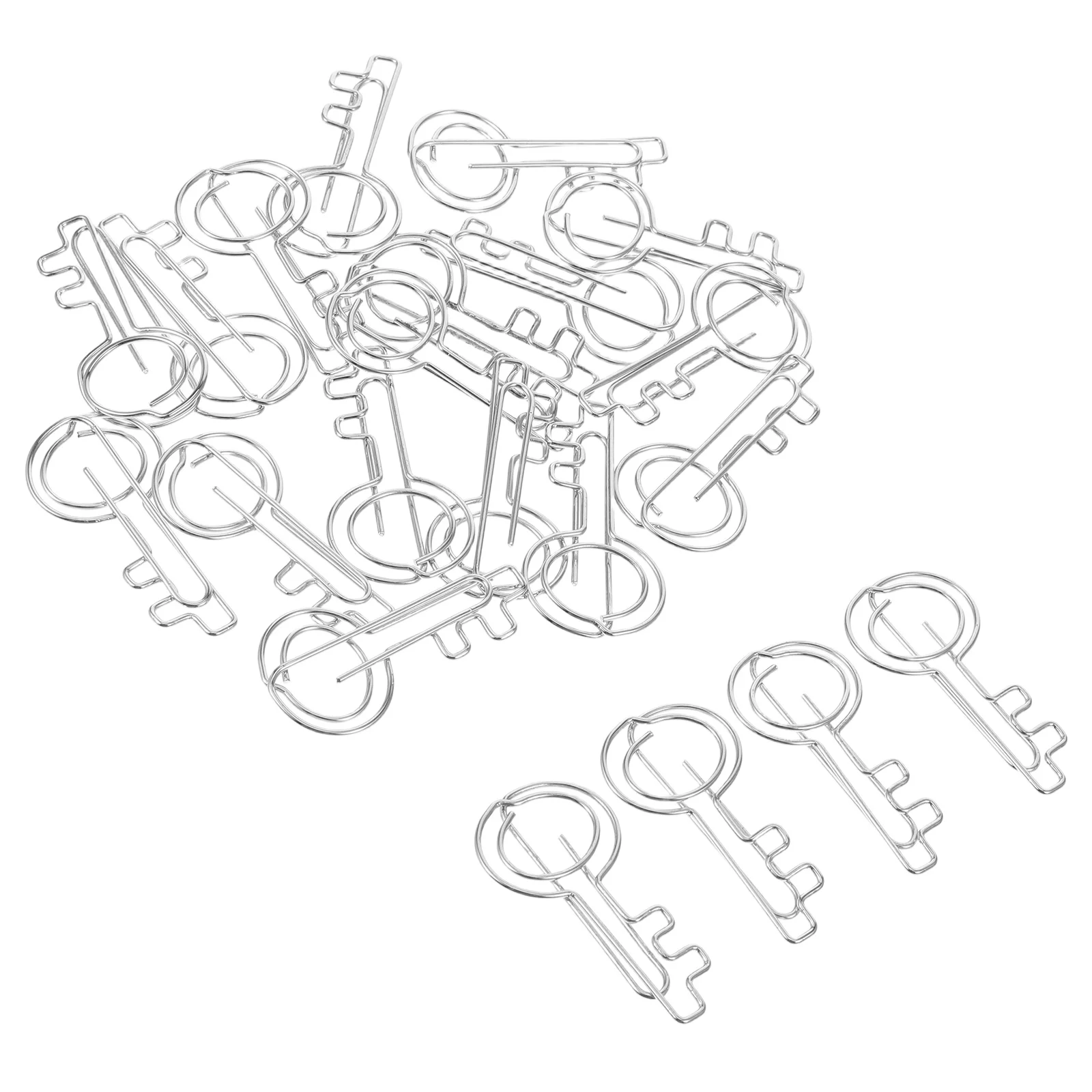 

20 Pcs Metal Key Shape Paper Clips Folder Clips Memo Note Holders Scrapbook ganizers Office Supplies Bookmarks