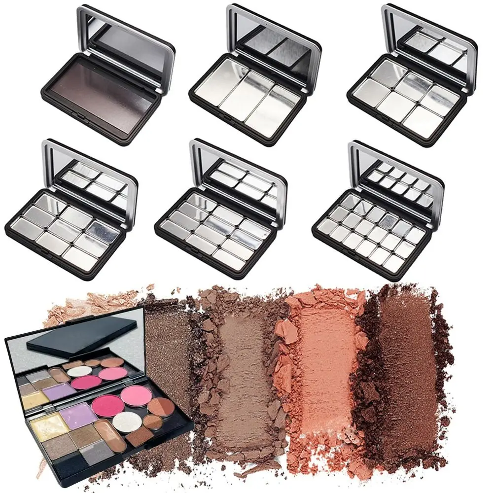 

Multi-grids DIY Eyeshadow Palette Empty Matte Black Magnetic Makeup Palette ABS with Mirror DIY Cosmetic Box DIY Make Up Tool