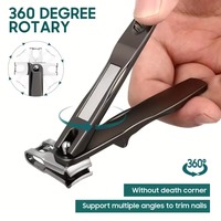 New 360 Degree Rotary Nail Clippers Ultra Sharp With Long Handle Toenail Cutter Anti-splash Large Size Nail Scissors Thick Nails