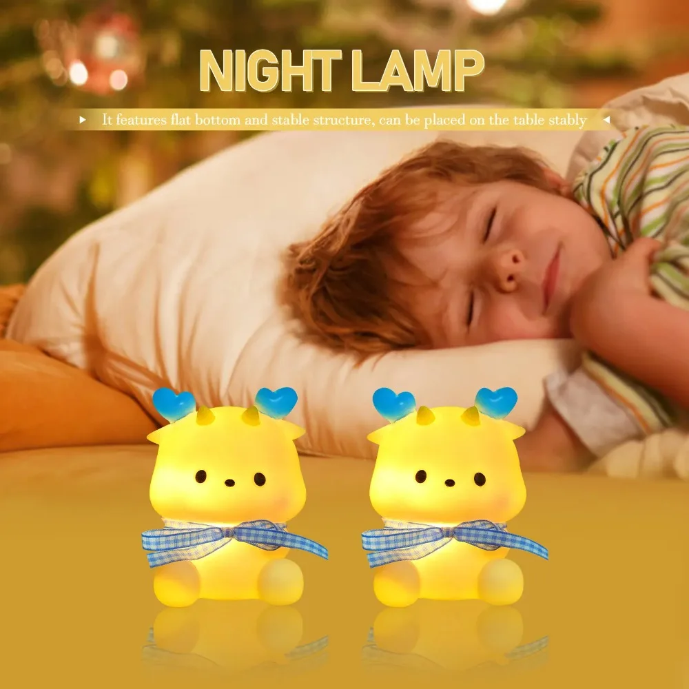 Cartoon Dragon Night Light, Cute Warm Light Bedside Table Lamp, Adorable Creative Room Decor Lamp for Bedroom Decoration