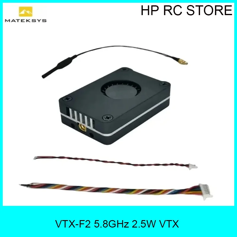 

Matek VTX-F2 5.8GHz VTX – 2.5W High Power, 48CH, CNC Shell+Fan, 7-36V for RC FPV Long-Range