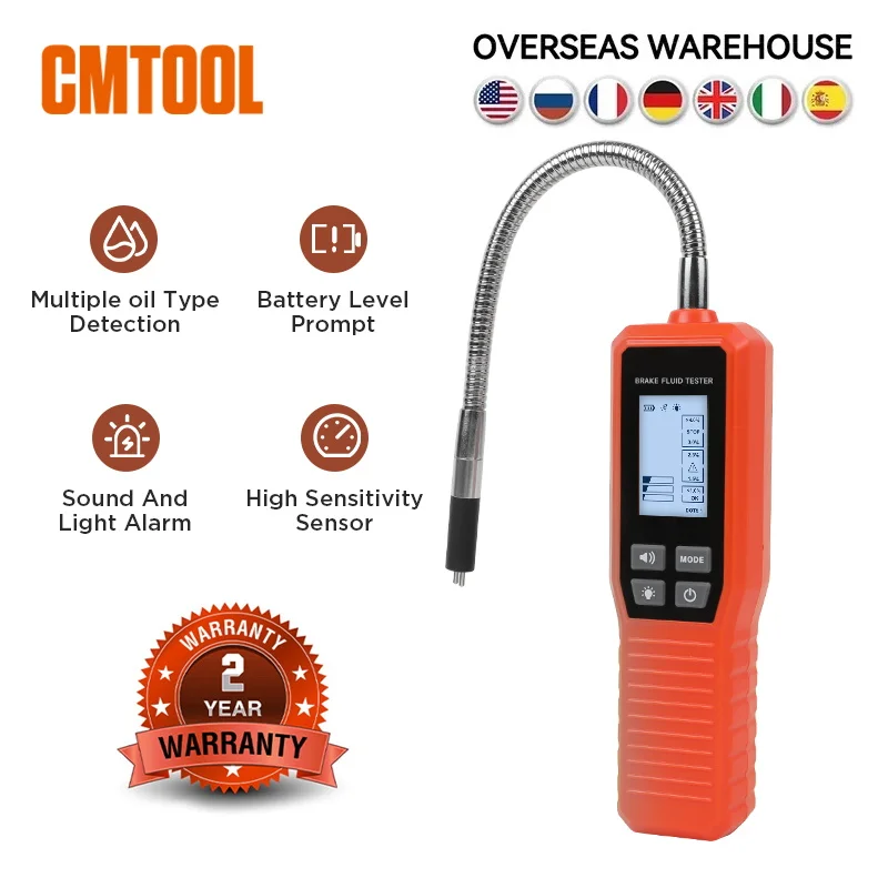 Cmtotoil-كاشف سائل فرامل السيارة ، شاشة عرض ليد ، جهاز اختبار محتوى رطوبة الزيت ، إنذار صوتي ، محلل السوائل