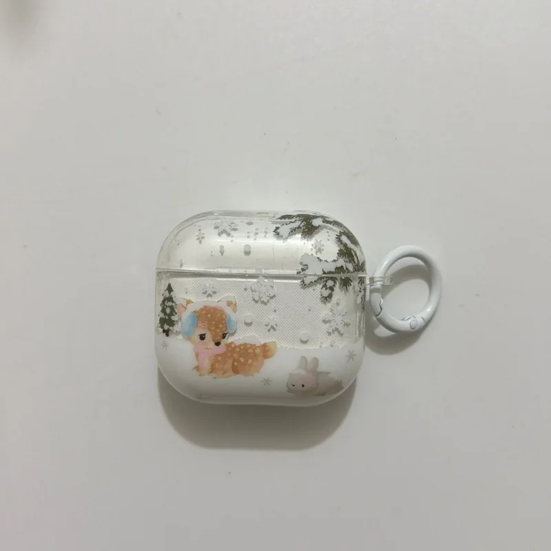 IMD Schneeflockenmuster, stoßfeste Kopfhörerhülle für Apple Airpods-Serie, 1, 2, 3, 4, Pro, Pro2, Pro3