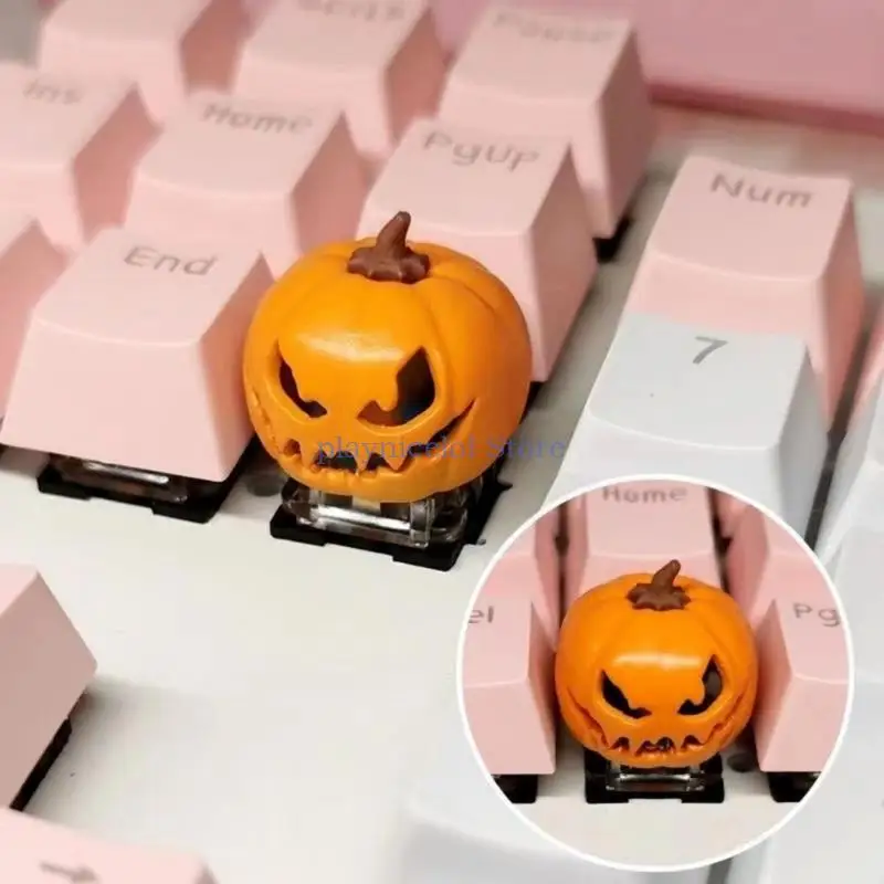 1PC fatto a mano in resina zucca copritasti a tema Halloween aggiunge personalità alla tastiera migliora digitazione E8BA