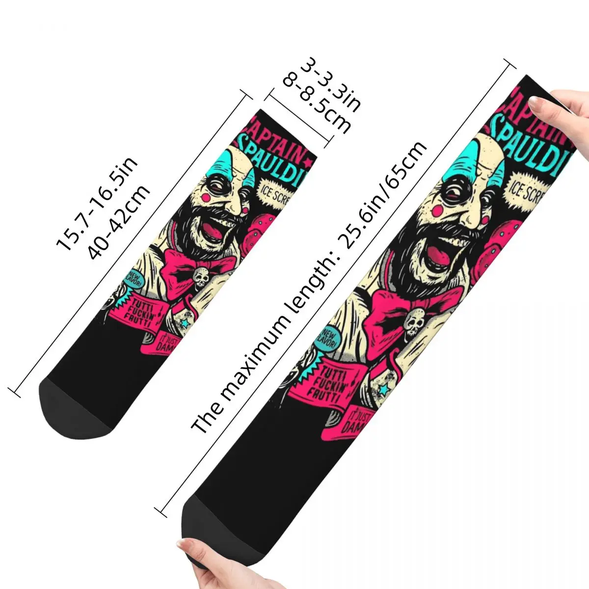 Vintage Captain Spaulding Men\'s Compression Socks Unisex House Of 1000 Corpses Horror Movie Harajuku Pattern Printed Crew Sock