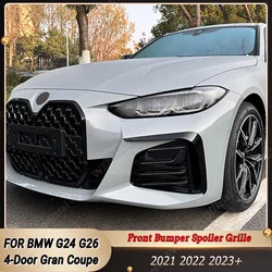 2PCS Car Front Bumper Spoiler Side Splitter Lip For BMW 4 Series G24 G26 420i 430i i4 M50 4-Door 2021-2023+ Wind Knife Body Kit