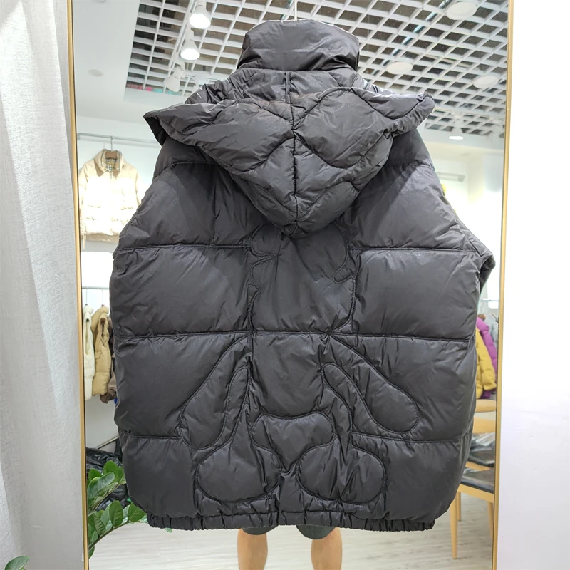 2024 Korean Fashion Winter White Duck Down Coat Women Hooded Parka Autumn Jacket Female Medium Length Warm Overcoat With Scarf