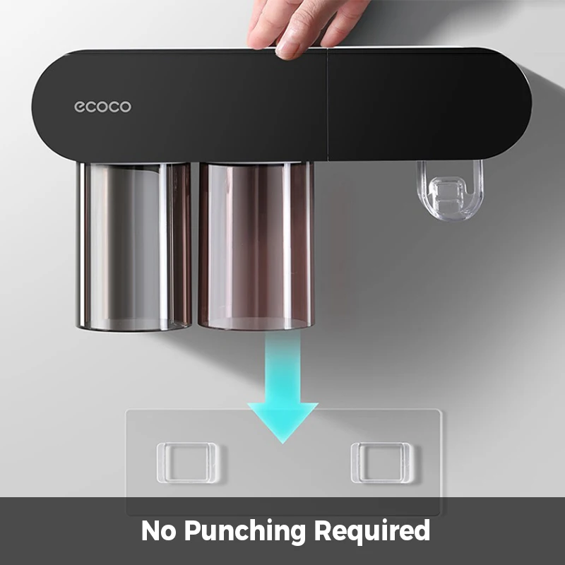 ECOCO 2/3/4 tazze portaspazzolino ad adsorbimento magnetico spremiagrumi automatico Dispenser di dentifricio portaoggetti accessori per il bagno