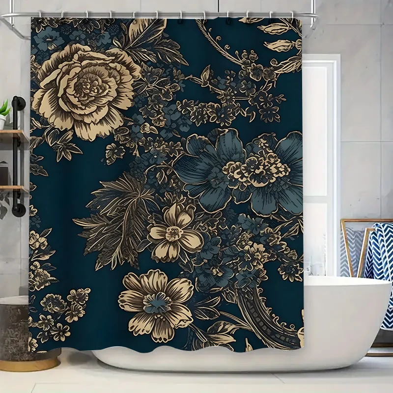 

Занавеска для душа в деревенском стиле в клетку для декора ванной комнаты, белая и коричневая клетчатая ткань, водоотталкивающая вода