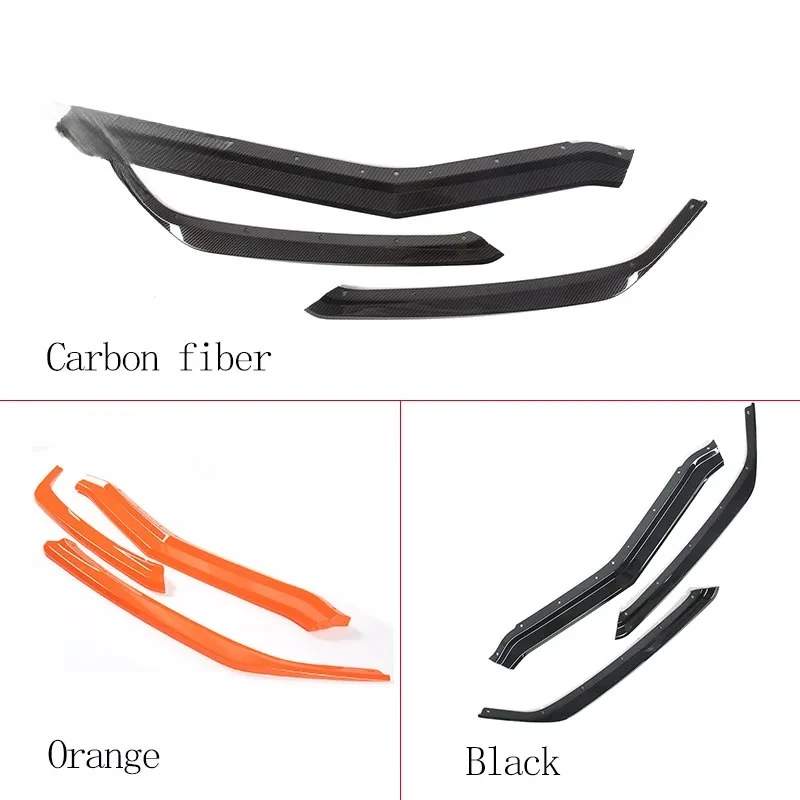 ABS Carbon fiber For Chevrolet Corvette C8 20-23 Car Exterior Front Bumper Lip Spoiler Cover Trim (not suitable for Z06 version)
