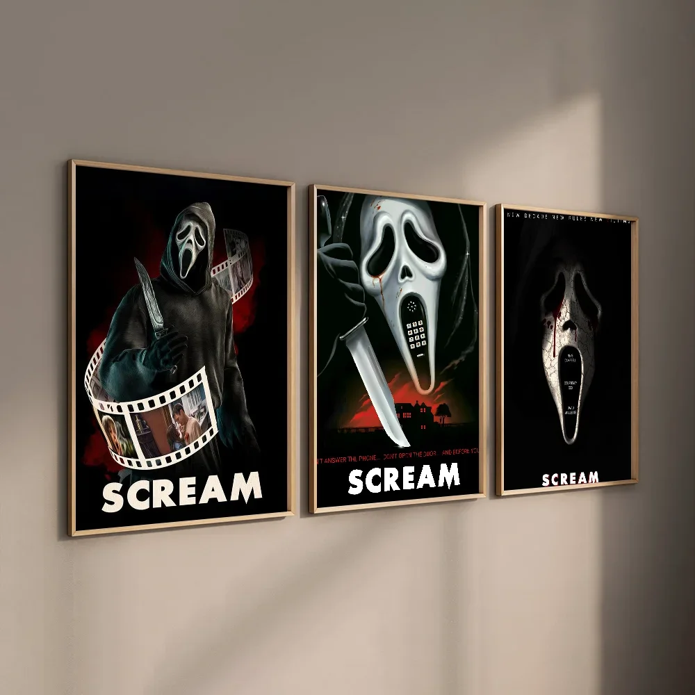 ملصق كلاسيكي لفيلم الرعب والإثارة S-ScreaM جدار فني عالي الجودة للمنزل والمكتب وغرفة النوم وغرفة المعيشة وبار المدخل هدية مثالية