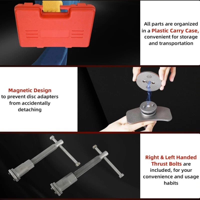Disc brake caliper compressor return air tool Piston brake pump thimble tool Professional caliper tool set