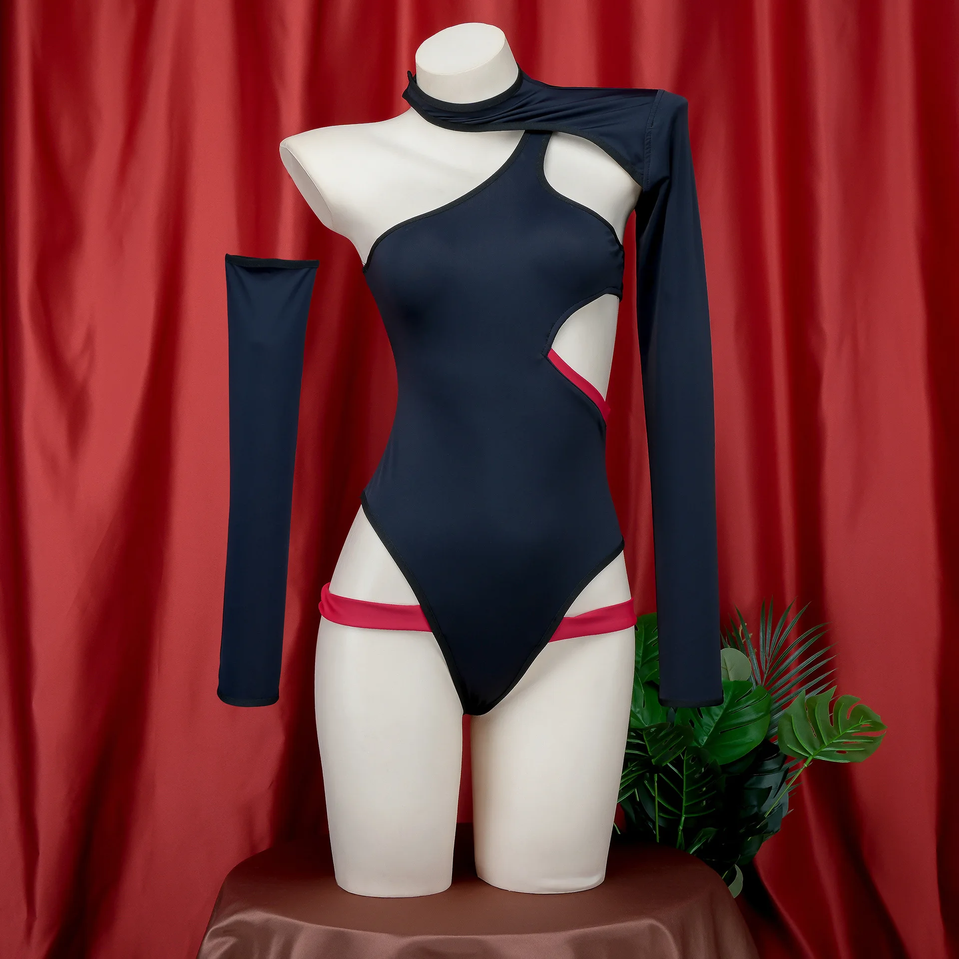 Bodysuit oco preto para mulheres, uniforme anime, maiô cosplay, dramatização, roupa interior, roupas de lingerie, traje colegial