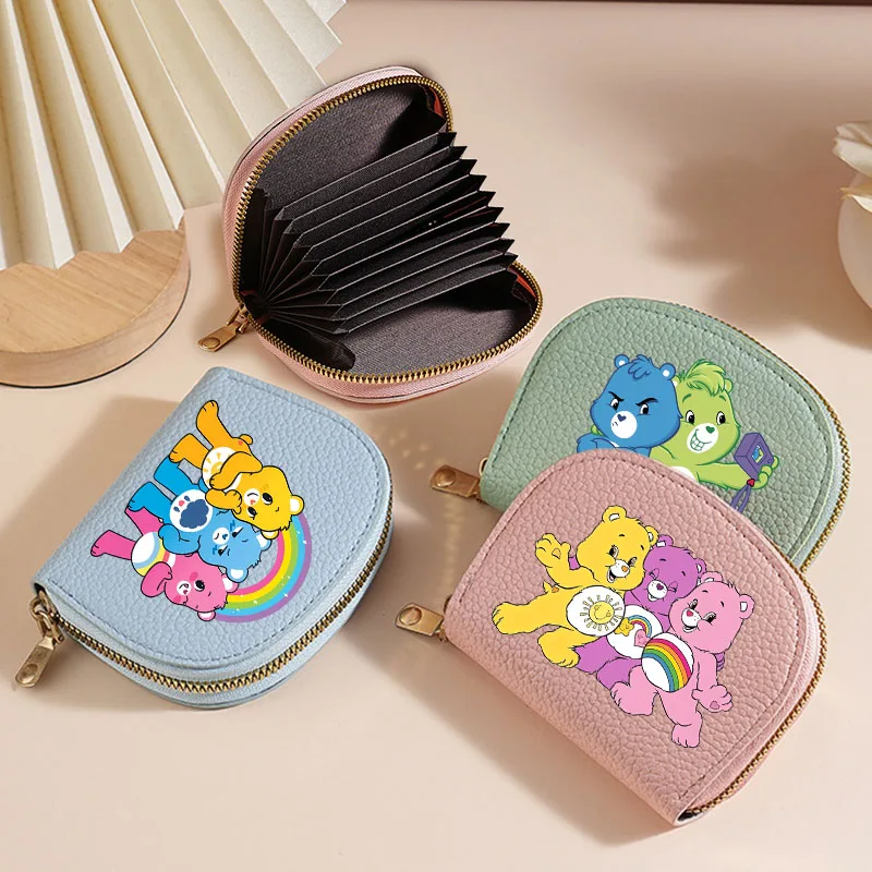 

Короткий кошелек из искусственной кожи Care Bears для девочек Kawaii Shell, полукруглый кошелек, женские модные многофункциональные сумки для карт, подарки из мультфильмов и аниме