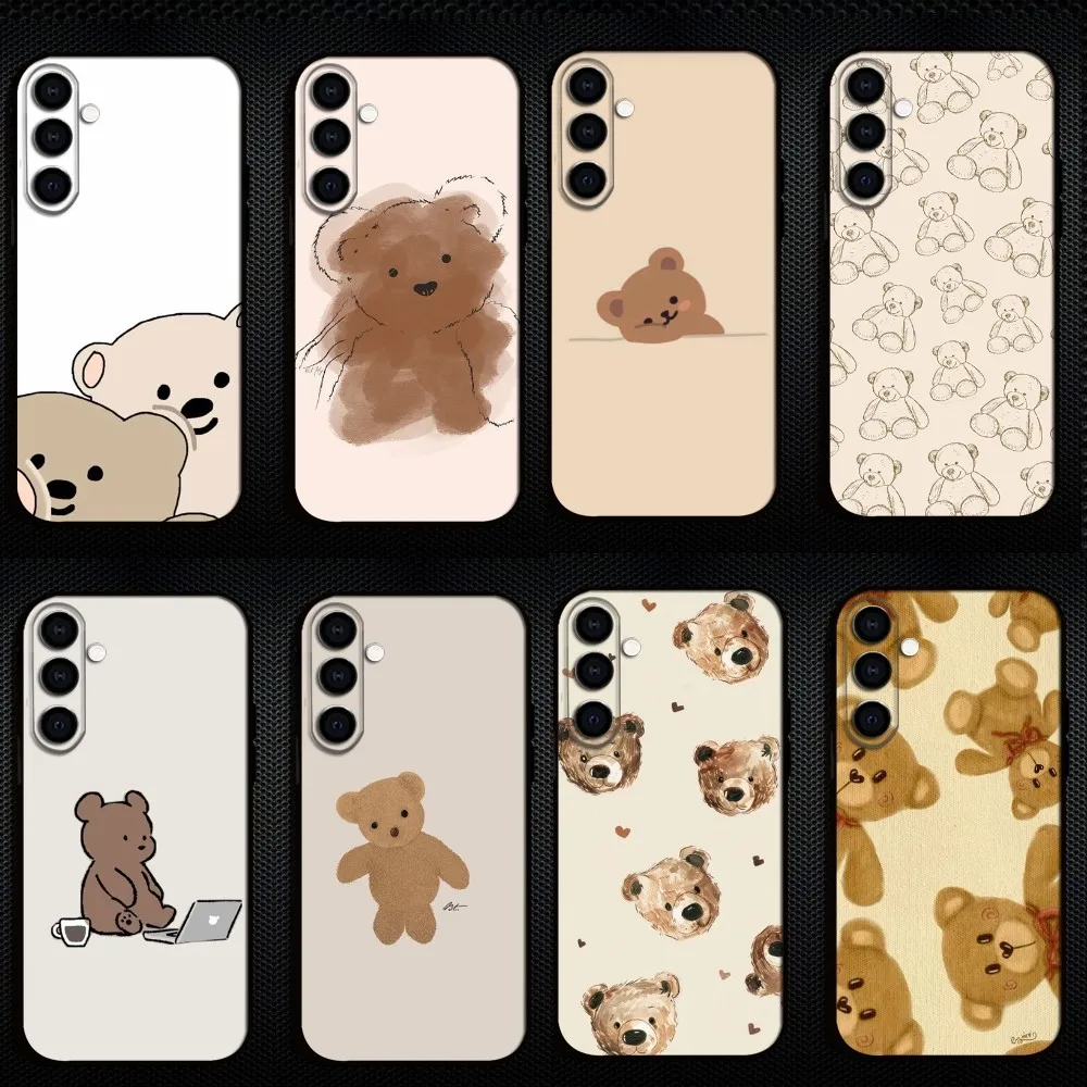 

cute little bear Phone Case For Samsung Galaxy A73/A72/A71/A70/A53/A52/A51/Others Soft Black Shell