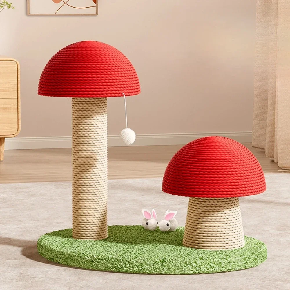 Cat Scratching Tree Mushroom Sisal Wear-resistant Scratching Column Kitten Climbing Frame Scratching Board Household Kitty Toys