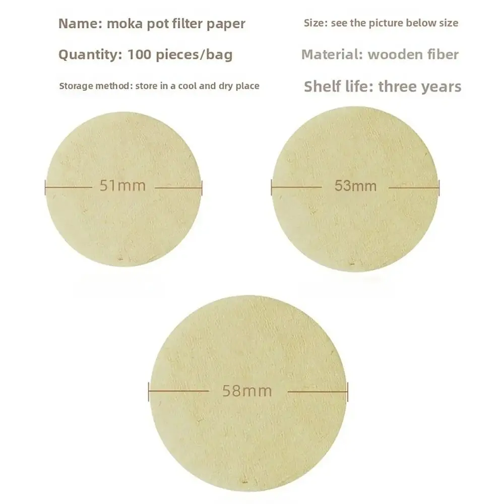 100Pcs 51/53/58mm Coffee Filter Paper Disposable Universal Water Filter Papers Round Espresso Portafilter Accessories